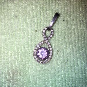 Pink sapphire and white sapphire pendant